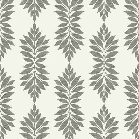 CV4427 York Broadsands Botanica Pattern Leaves Gray Linen Wallpaper