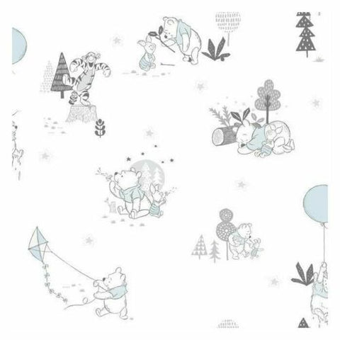 DI0983 York Neutral Disney Winnie the Pooh Playmates Unpasted Wallcoverings