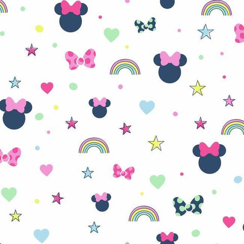 DI0991 York Multi Wallpaper Disney Minnie Mouse Rainbow Unpasted Wallcoverings