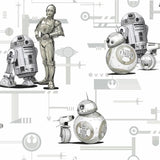 DI0947 York Star Wars: The Rise of Skywalker, Droids Unpasted Neutral Wallpaper