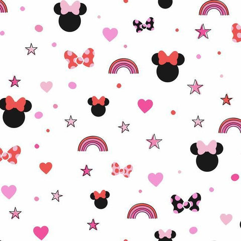 DI0992 York Red Wallpaper Disney Minnie Mouse Rainbow Unpasted Wallcoverings