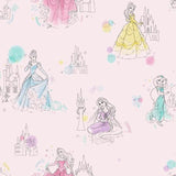 DI0969 York Disney Wallpaper Princess Pretty Elegant Unpasted Pink Wallcoverings
