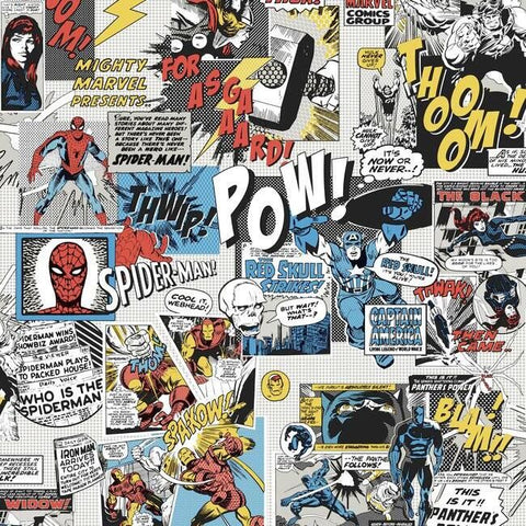 DI0944 York Wallpaper Marvel Comics Pow Unpasted Primary Wallcoverings