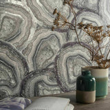904000 Arthouse Agate amethyst Mineral Rock stone gray purple 3D Wallpaper