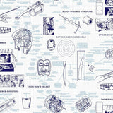 DI0935 York Blue Marvel’s Heroes Schematics Unpasted Wallcoverings