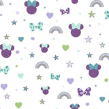 DI0990 York Purple Wallpaper Disney Minnie Mouse Rainbow Unpasted Wallcoverings
