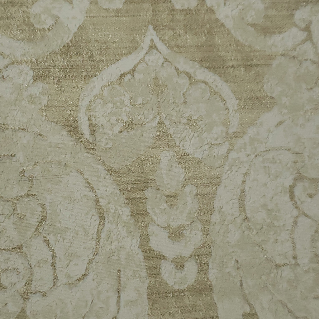 75905 Victorian Wallpaper brass Gold Metallic off white beige damask T ...
