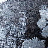 76007 Textured Wallpaper Black Silver Metallic rust vintage damask