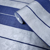76054 Navy Blue stripes Silver Metallic Striped Textured Wallpaper