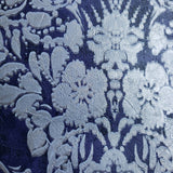 76006 Blue Silver Metallic Vintage Floral Diamond Wallpaper