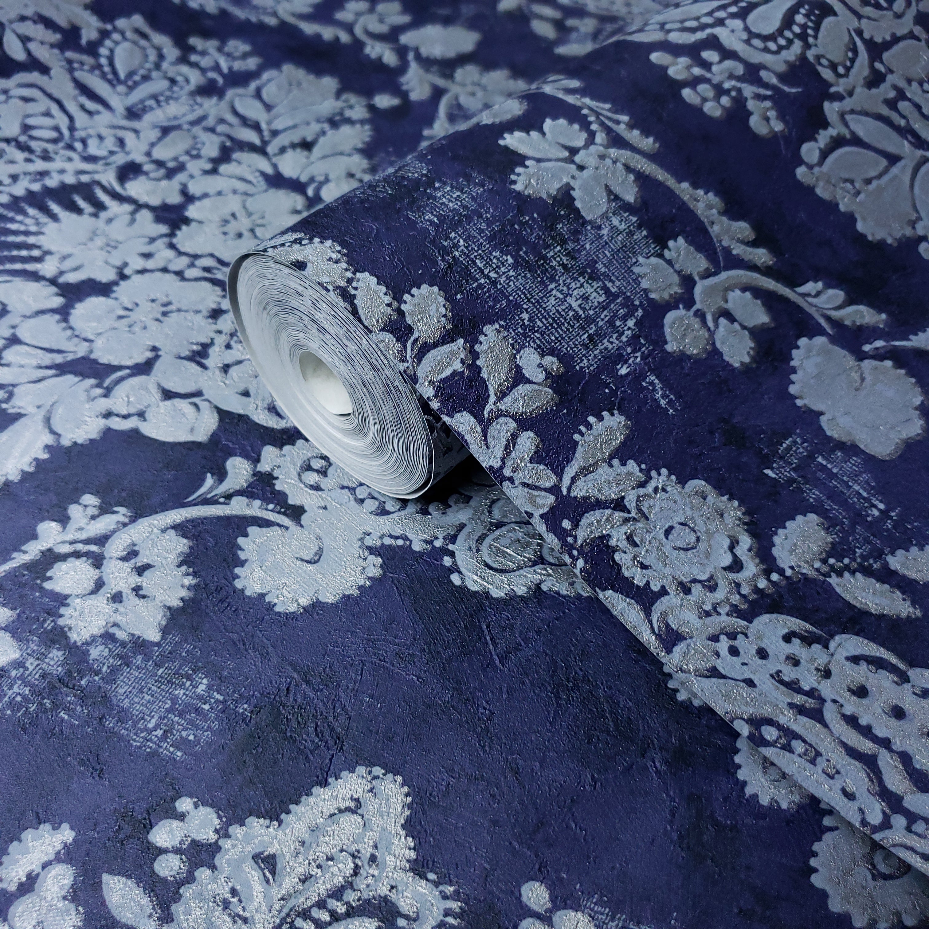 Fancy Silver Pattern Blue Blue And Silver Pattern Wallpaper