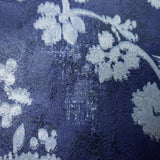 76006 Blue Silver Metallic Vintage Floral Diamond Wallpaper