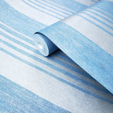 305021 Embossed Striped Non-woven Wallpaper blue silver modern lines Metallic stripes