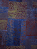 310027 Blue Burgundy Paisley Rustic Wallpaper