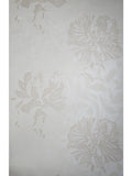 165047 Floral Peony Cream Beige Flock Wallpaper