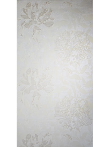 165005 Wallpaper off white Velvet flocked Textured tree leaves 3D ...