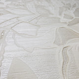 165005 Wallpaper off white Velvet flocked Textured tree leaves 3D