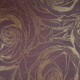 125010 Wallpaper burgundy Gold Metallic Textured large flowers floral Roses 3D - wallcoveringsmart
