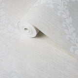 305027 Victorian Wallpaper off white cream metallic floral Damask