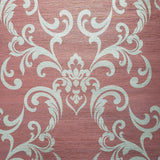 88015 Burgundy gold metallic damask textured faux grasscloth texture wallpaper - wallcoveringsmart
