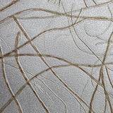 WM8804501 Wallpaper metallic silver gold Faux Grasscloth plaster textured - wallcoveringsmart