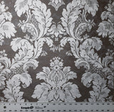 WM7800601 Wallpaper Black Silver metallic Rustic Victorian Damask - wallcoveringsmart