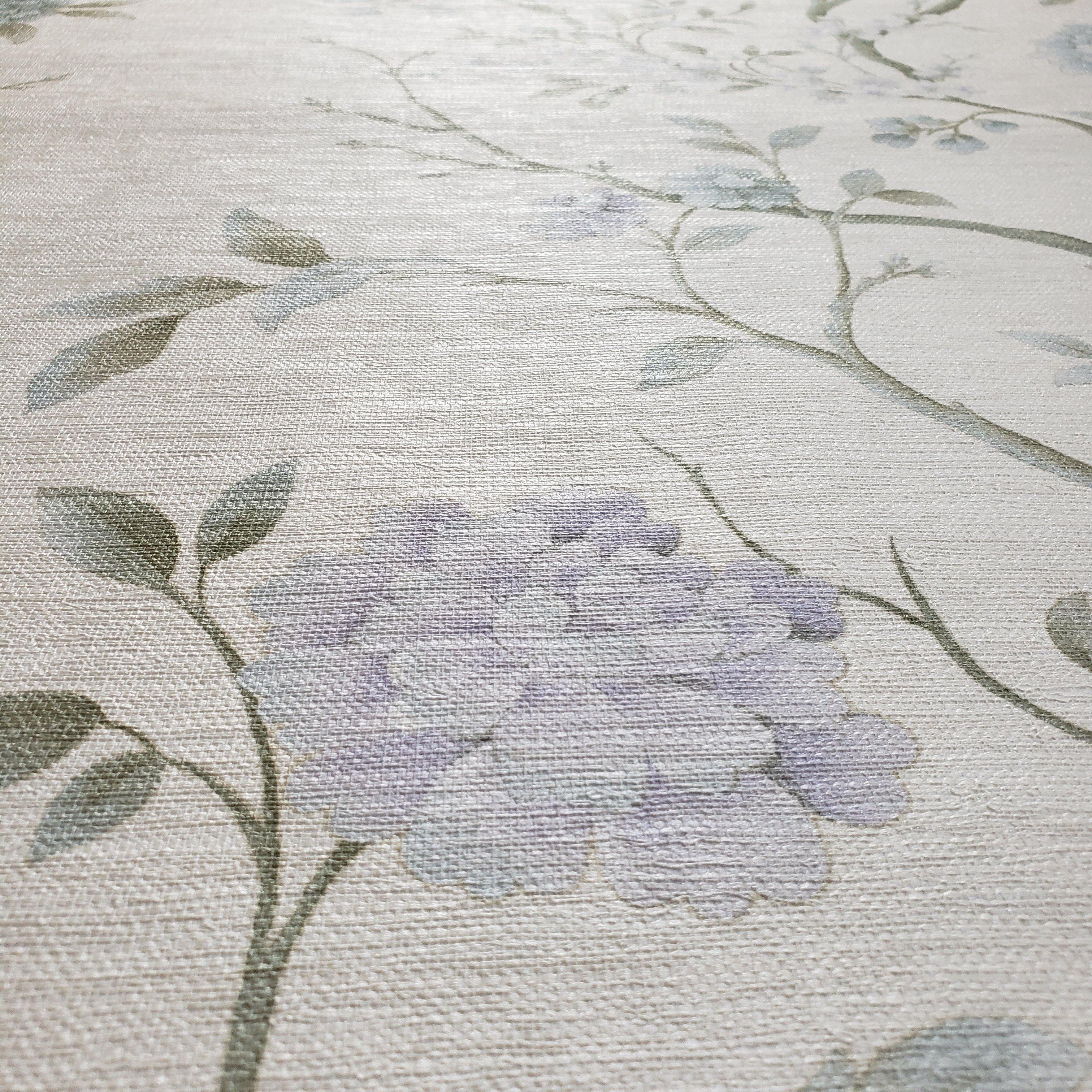 Fuzzy Wallpaper Floral High Pile Jacquard Burnout Velvet by Elotex  International Fabric (Navy)