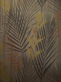 255000 Bronze Metallic Textured Floral Tropical leaves - wallcoveringsmart