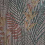 255001 Copper Metallic Textured Floral Tropical leaves Portofino wallpaper - wallcoveringsmart