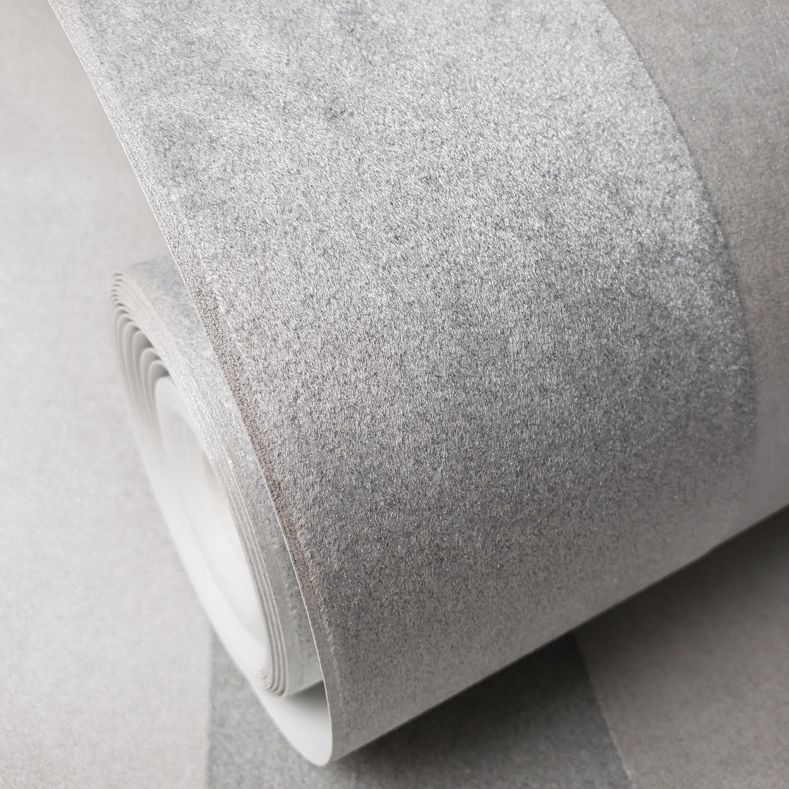 Velvet Flocking Fabric Soft Velvet Lining Velvet Flock Contact Paper Roll Sticky Grey 20cmx148cm, Gray