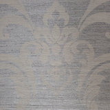 WM8801201 Damask Gray Silver metallic textured faux grasscloth texture wallpaper - wallcoveringsmart