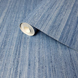 WM8801101 Modern Wallpaper Rustic Blue faux grasscloth lines textured - wallcoveringsmart