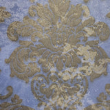 500003 Wallpaper blue brass Metallic Textured Victorian rustic Damask - wallcoveringsmart