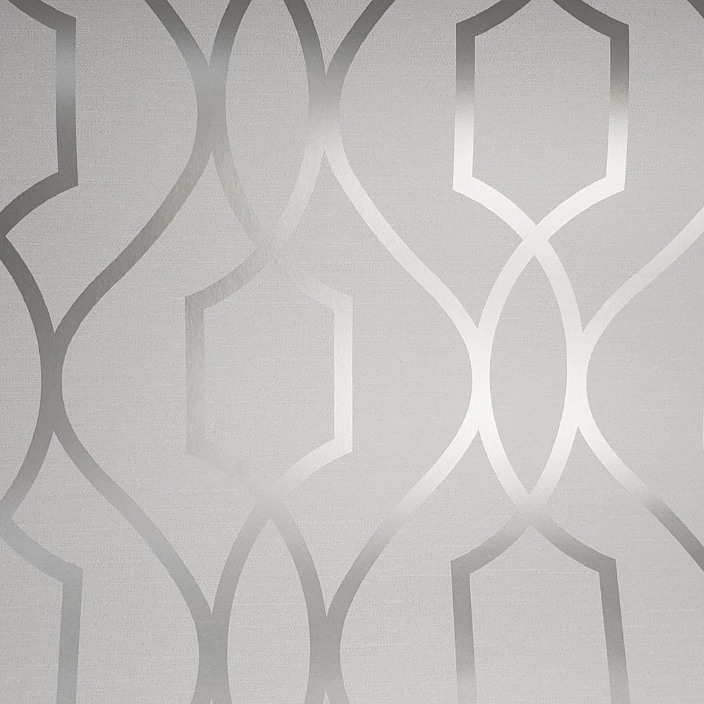 WM4199501 Wallpaper White Gray Silver Geometric Trellis Metallic 3D ...