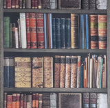WM93480901 Bookshelf wallpaper antique vintage books brown book shelves - wallcoveringsmart