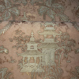 8578-02 Wallpaper Oriental Scenic Asian Orange Copper Gold Metallic textured - wallcoveringsmart