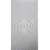 WM8423042 Silver Gray White Glitter Textured Geometric Trellis Quartz Wallpaper - wallcoveringsmart
