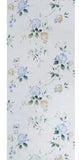 WM7802601 floral Wallpaper roll blue flowers rustic white cream Textured faux textile - wallcoveringsmart