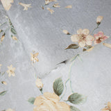 WM7802801 floral Wallpaper flowers Gray Silver Metallic rustic Textured - wallcoveringsmart