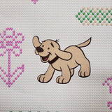 M327-02 Pink Knit Dog Kids room Nursery textured Wallpaper