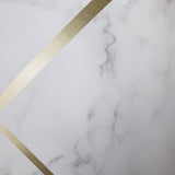WM014226501 Triangle Geometric lines wallpaper white gray bronze metallic faux marble - wallcoveringsmart