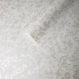 L891-10 Embossed wallpaper textured Victorian damask off white cream - wallcoveringsmart