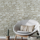 5547-01 Wallpaper textured brown modern wallcoverings faux stone textures 3D - wallcoveringsmart