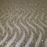 I241 Natural Mica Vermiculite taupe brass metallic wave lines Wallpaper