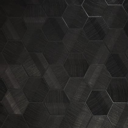 Z44801 Lamborghini Hexagon Feature Black textured Wallpaper 3D Geometric - wallcoveringsmart