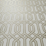 WMBA22001401 Cream beige Gold geometric faux fabric trellis textured Wallpaper
