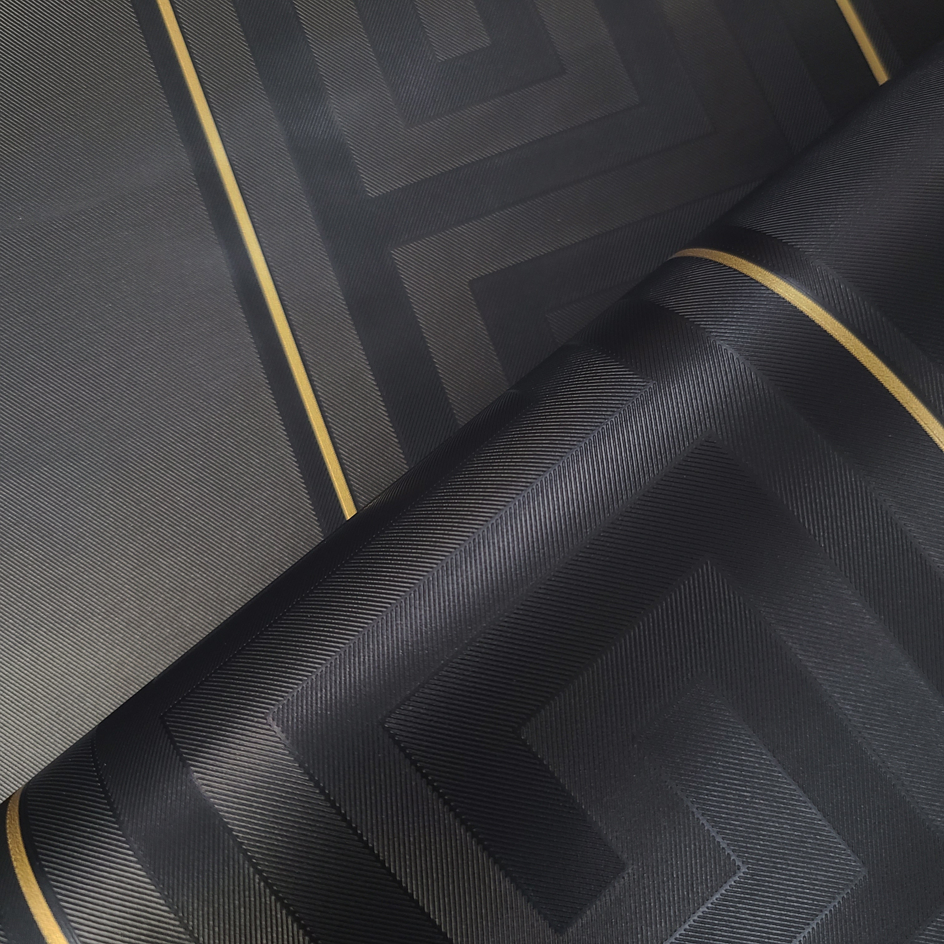 gold and black striped wallpaper