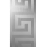 93523-5 Greek Key Gray Silver Metallic Shiny Wallpaper