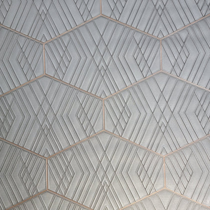Z90009 LAMBORGHINI 2 Geometric Gray Bronze metallic hexagon Trellis Wallpaper