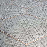 Z90009 LAMBORGHINI 2 Geometric Gray Bronze metallic hexagon Trellis Wallpaper